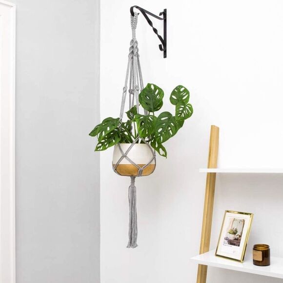 🌴 Macrame Plant Hanger | 41” Grey - Picture 1 of 10